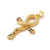 Rack Plating Brass Micro Pave Cubic Zirconia Pendants KK-U022-07B-01-2