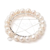 Natural Cultured Freshwater Pearl Round Beaded Ring Pendants PALLOY-JF02616-02-3