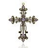 Latin Cross Antique Golden Plated Alloy Rhinestone Big Pendants RB-J144-26AG-1