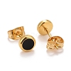 304 Stainless Steel Enamel Stud Earrings EJEW-B009-09G-01-2