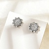 Brass Micro Pave Clear Cubic Zirconia Stud Earrings EJEW-R016-26P-09-2