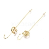 Brass Micro Pave Clear Cubic Zirconia Ear Wrap Crawler Hook Earrings EJEW-O097-01G-2