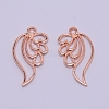 Hollow Alloy Kitten Open Back Bezel Pendants PALLOY-WH0080-18RG-RS-1