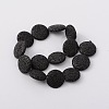 Lentil Synthetic Lava Rock Beads Strands G-N0100-18-2