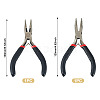 2Pcs 2 Styles Carbon Steel Chain Nose Pliers for Jewelry Making Supplies TOOL-TADJ0001-07-3
