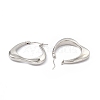 Tarnish Resistant 201 Stainless Steel Heart Hoop Earrings with 304 Stainless Steel Pins for Women EJEW-B016-07P-2