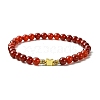 Natural Carnelian Beads Stretch Bracelets for Women Men BJEW-JB11348-02-2