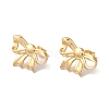 Bowknot Ion Plating(IP) 304 Stainless Steel Stud Earrings for Women EJEW-L287-035G-1