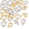 BENECREAT 24Pcs 4 Colors Brass Cubic Zirconia Pendants KK-BC0013-59-1