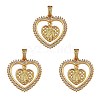 3Pcs Religion Theme Brass Micro Pave Clear Cubic Zirconia Pendants KK-SZ0005-52-1