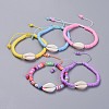 Handmade Polymer Clay Heishi Beads Kids Braided Bracelets BJEW-JB04317-1