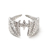 Non-Tarnish 304 Stainless Steel Gothic Bat Open Cuff Ring for Women RJEW-E066-01P-2