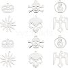 Unicraftale 12Pcs 6 Style 201 Stainless Steel Pendants STAS-UN0020-22P-1