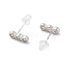 925 Sterling Silver Clear Cubic Zirconia Stud Earrings EJEW-S243-03S-2