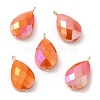 Imitation Jade Glass Pendants KK-Q777-02G-4