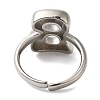 Initials Brass Open Cuff Ring for Women RJEW-N046-02B-P-3