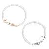 ANATTASOUL 2Pcs 2 Colors ABS Plastic Pearl Beaded Necklaces Set for Women NJEW-AN0001-21-1