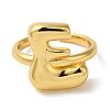 Initials Brass Open Cuff Ring for Women RJEW-N046-02E-G-2