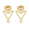 Triangle & Ring Ion Plating(IP) 304 Stainless Steel Stud Earring Findings STAS-I206-103G-1