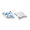 304 Stainless Steel Enamel Charms STAS-M102-22P-03-2