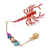 Scorpion Glass Seed Beads Pendant Decoration HJEW-MZ00121-02-4