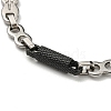 Two Tone 304 Stainless Steel Column & Cross Link Chain Bracelet BJEW-B078-34BP-2