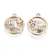 Brass Micro Pave Clear Cubic Zirconia Pendants KK-S359-141-RS-2