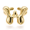 Brass Letter Open Cuff Rings for Women RJEW-G313-01W-G-1