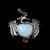 Opalite Heart Pendants KK-K331-01AS-03-2