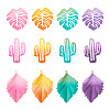 24Pcs 12 Style Gradient Spray Painted Iron Pendants IFIN-TA0001-50-2