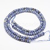 Faceted Natural Blue Spot Jasper Rondelle Beads Strands X-G-K090-05-2