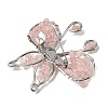 Butterfly Natural Rose Quartz Brooch G-A278-02P-08-2