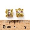 Brass Micro Pave Cubic Zirconia Beads KK-B142-06G-01-3