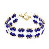 Glass Seed Beaded Flower Bracelets for Women BJEW-MZ00140-2