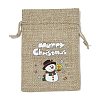 Christmas Printed Burlap Packing Pouches Drawstring Bags ABAG-Q053-02A-01-1