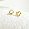 Real 18K Gold Plated Elegant Vintage Casual Fashion Stainless Steel Heart Stud Earrings for Women ZR3669-3-1
