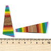 Pride Rainbow Theme Resin & Walnut Wood Pendants WOOD-K012-08A-3