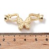 Rack Plating Brass Micro Pave Clear Cubic Zirconia Fold Over Clasps KK-Q797-07G-3