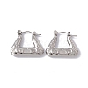 304 Stainless Steel Trapezoid Hoop Earrings for Women EJEW-E199-15P-1