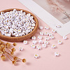 1000Pcs Electroplate Opaque Acrylic Beads MACR-TA0001-18-7