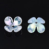 4-Petal Electroplate Acrylic Bead Caps PACR-T014-04-3