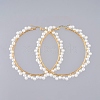 Beaded Hoop Earrings EJEW-JE03805-2