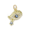 Real 18K Gold Plated Brass Micro Pave Cubic Zirconia Pendants KK-L209-069G-02-1