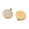 304 Stainless Steel Micro Pave Clear Cubic Zirconia Charms CU-CBAF0F8-03E-G-2
