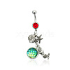 316L Surgical Stainless Steel Mermaid Starfish Dangle Belly Rings WG35D2C-10-2