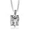 Alloy Prayer Box Urn Ashes Pendant Box Chain Necklace for Women Men PW-WG18929-01-2