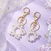 2Pcs Acrylic Imitation Pearl Star & Cat Head Pendant Keychain KEYC-JKC00993-2