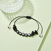 Natural Obsidian Chip Braided Bead Bracelets BJEW-JB09608-06-3