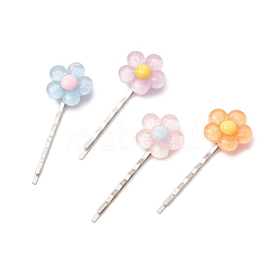 Resin Flower Hair Bobby Pins PHAR-JH00133-1