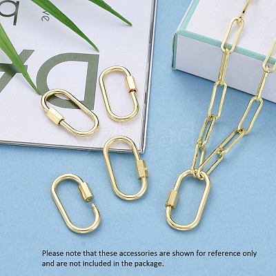 Brass Screw Carabiner Lock Charms ZIRC-E164-12G-1